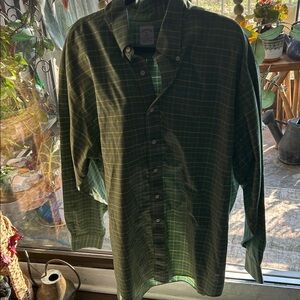 Brooks Brothers Green Plaid Men's Shirt